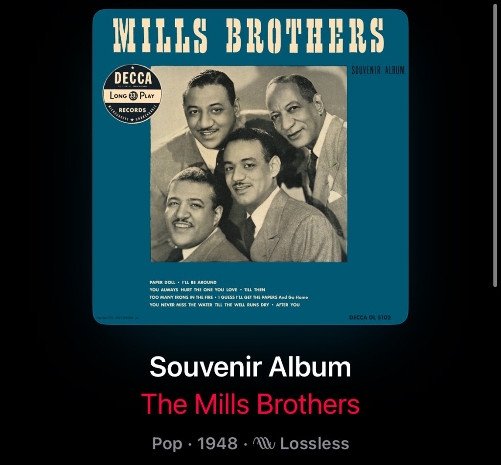 Album cover for The Mills Brothers: SOUVENIR ALBUM